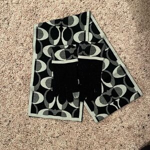 Coach scarf and matching gloves